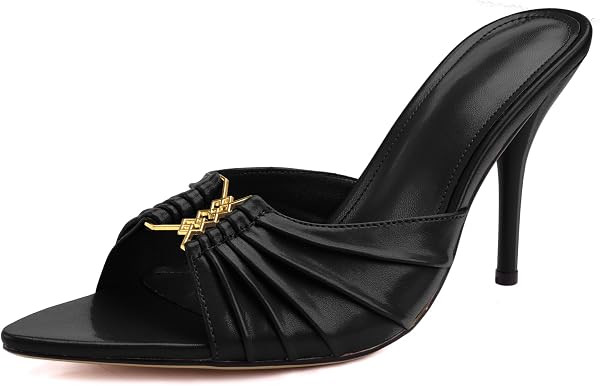 3.7-inch Women's Stiletto Mule Pointed Toe Open Toe High Heel Sandals Sexy Evening Dress Party Sh... | Amazon (US)
