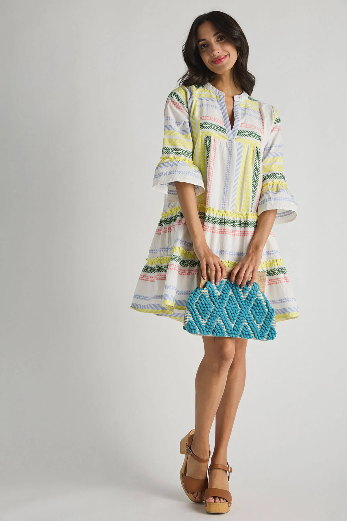 THML Bell Sleeve Pattern Knit Dress | Social Threads