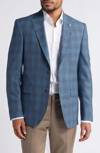 Jay Slim Fit Deco Plaid Wool Sport CoatTed Baker London | Nordstrom