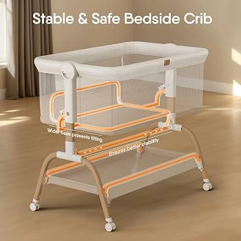 Baby Bassinet Bedside Crib, 3-in-1 Baby Bassinet Bedside Sleeper with Mattress and Soft, Breathab... | Amazon (US)