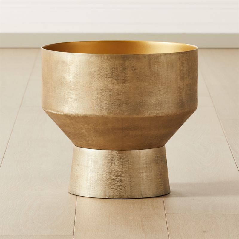 Bast Modern Brass Indoor Planter Small + Reviews | CB2 | CB2