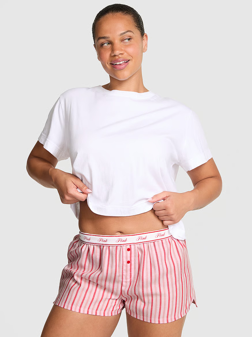 Buy Silky Sleep Boxy Pajama Shorts, Limited Edition Dusty Iris "Pink" Graphic - Order Pajama Bott... | Victoria's Secret (US / CA )