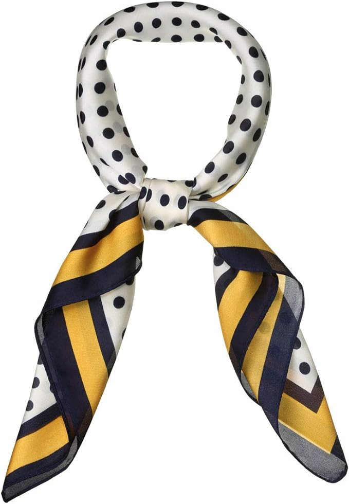 Allegra K 70cm Polka Dots Square Scarf Neck Scarves Kerchief Neckerchief Headband for Women | Amazon (US)