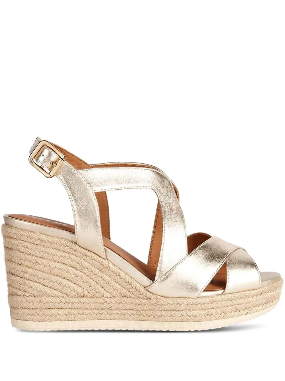 Geox leather wedge espadrilles - Gold | Farfetch Global