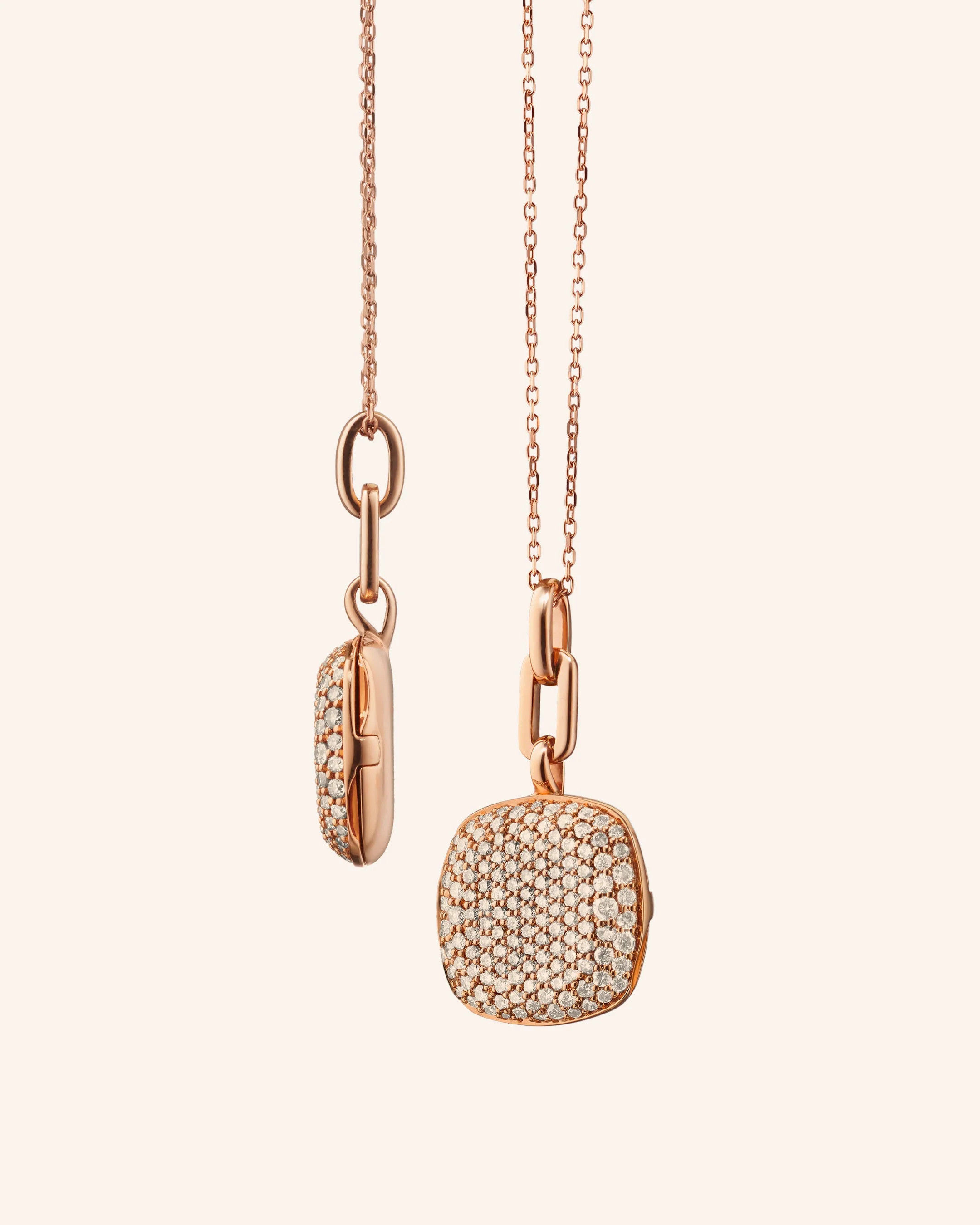 Slim "Rae" Locket Necklace with Cognac Diamonds | Monica Rich Kosann