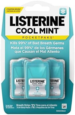 Listerine PocketPaks Cool Mint Breath Strips, Portable Pocket-Sized Oral Care Mouth Freshener, Di... | Amazon (US)