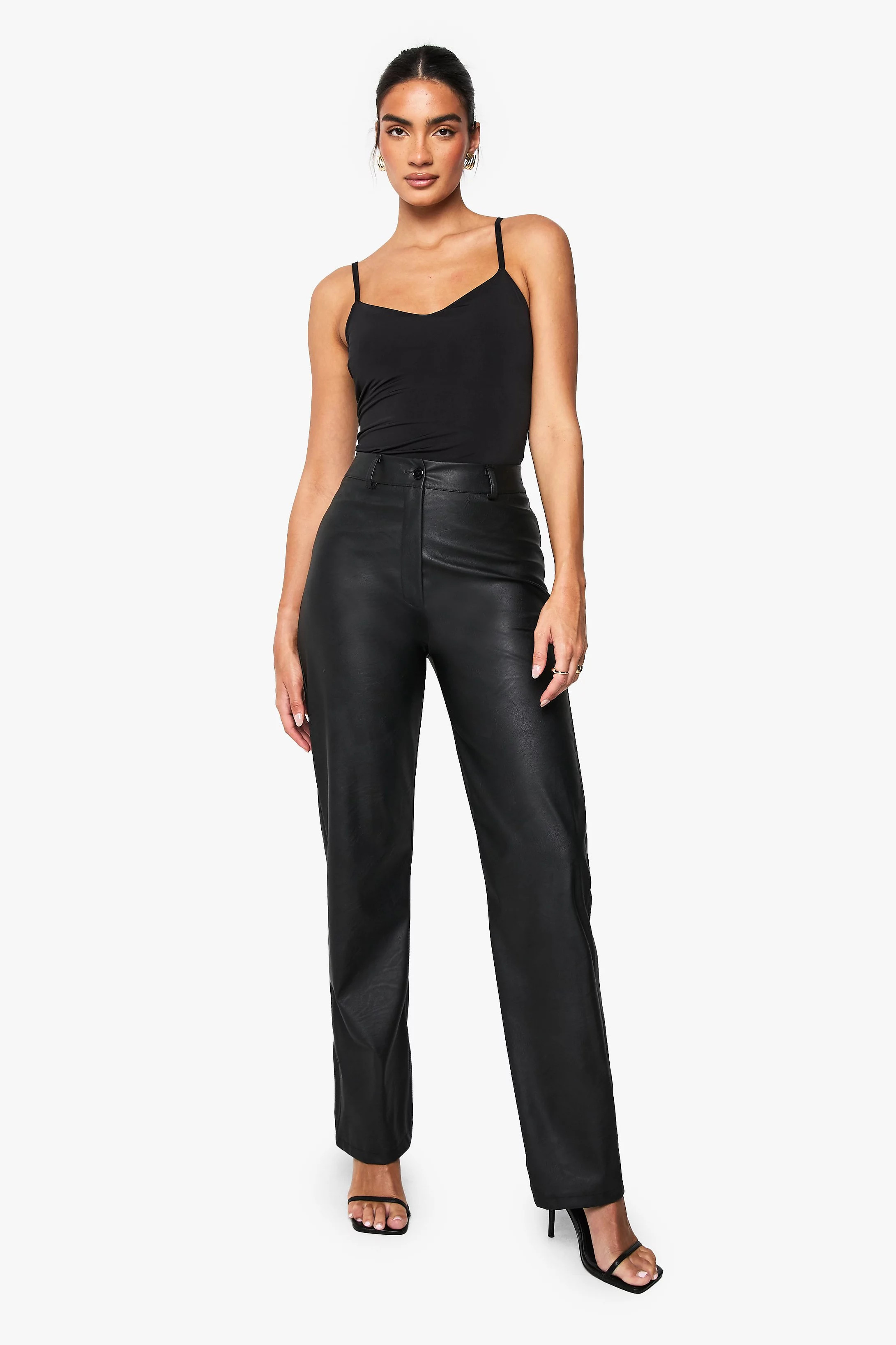 Wide Leg Faux Leather Pants | Boohoo.com (US & CA)