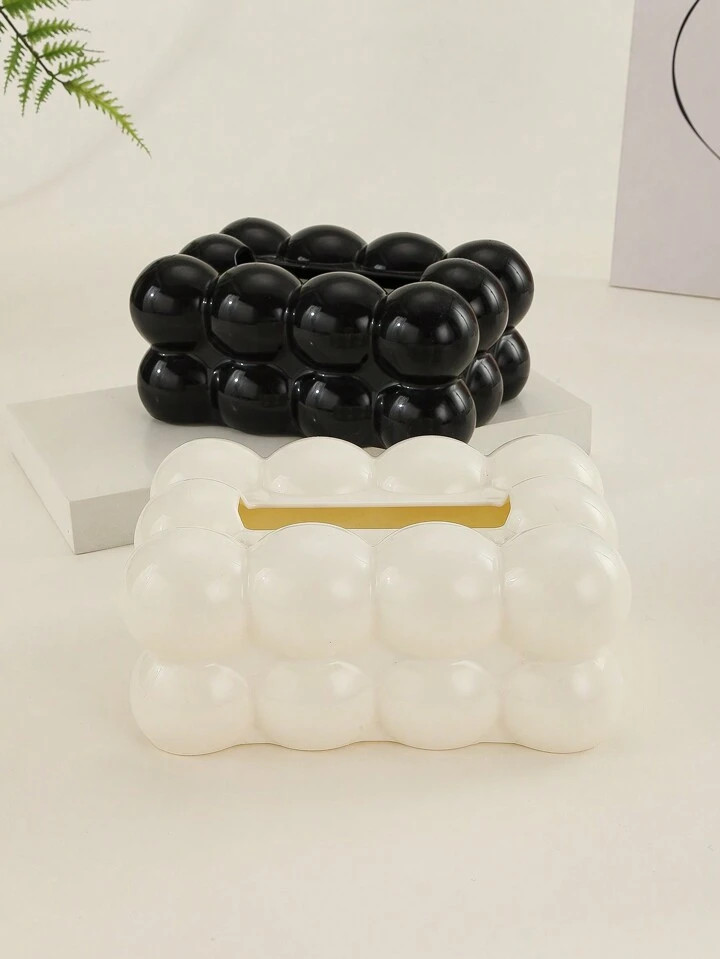 1pc Cute Tissue Storage Box, Desk Solid Color Decorative Paper Napkin Holder | SHEIN