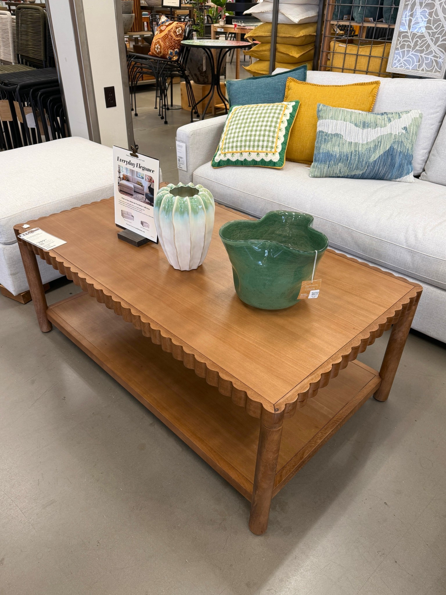 Such a charming coffee table! 🤎 The Niva Hazelnut Wood Scalloped Coffee Table feom World Market features a warm hazelnut finish, beautiful natural wood grain, and scalloped detailing that adds a soft, sculptural touch. 😍 The open shelf below offers extra storage or styling space, making it as functional as it is stylish. A lovely mix of natural texture and modern curves—such a unique piece for a cozy, elevated living room. Linked it here! 🙌🏻
#CoffeeTable #WorldMarket #LivingRoomInspo

#LTKSaleAlert #LTKHome