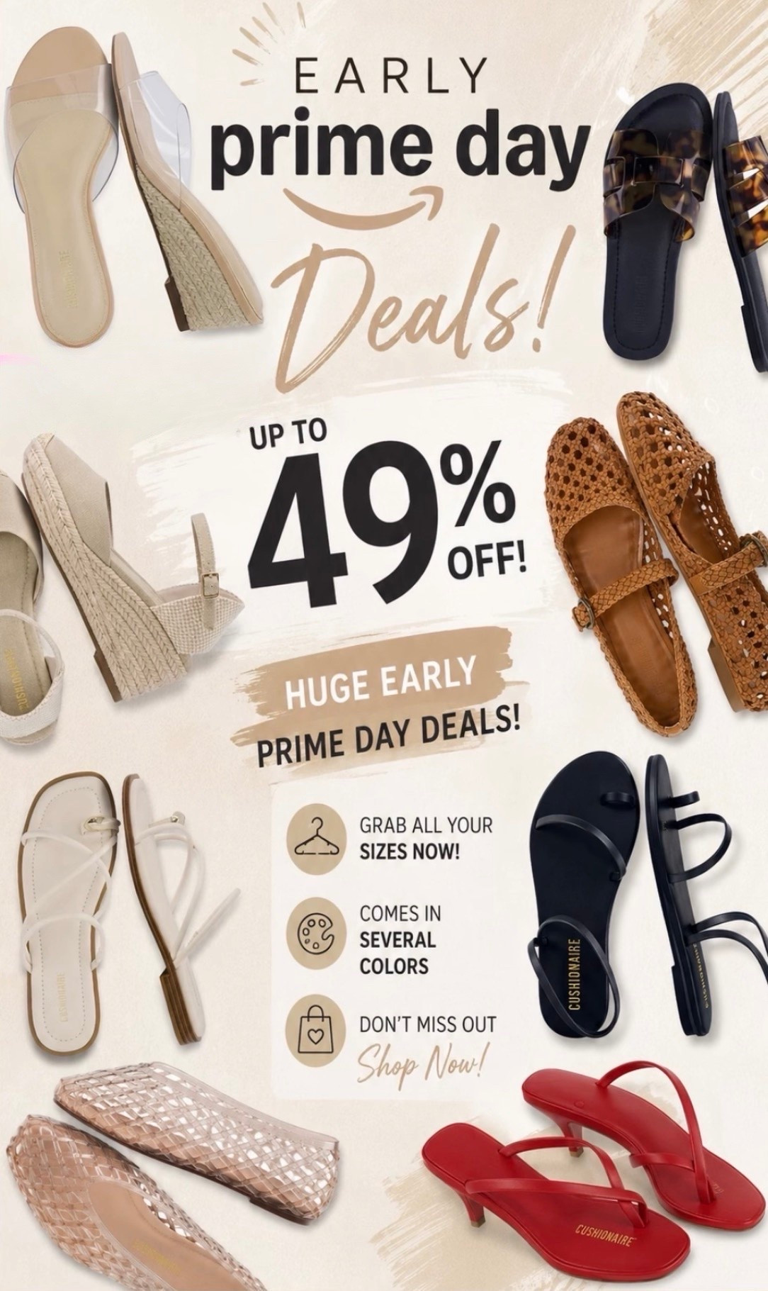 PRIME DAY SHOE DEALS ARE TOO GOOD 👏👡 Snagging all the cute summer sandals while they’re on sale 😍 Neutral wedges, everyday flats, vacay-ready sandals & the perfect pop of red ❤️ Most are up to 49% off, come in multiple colors, and sizes are going FAST—linked all my favorites before they sell out! ✨

#PrimeDayDeals #AmazonPrimeDay #AmazonFinds #SummerSandals #SandalsUnder50 #AmazonFashion #LTKStyle

#LTKmomlife #LTKgrwm #LTKdayinmylife