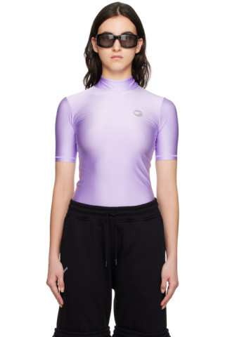 Purple High Neck T-Shirt | SSENSE