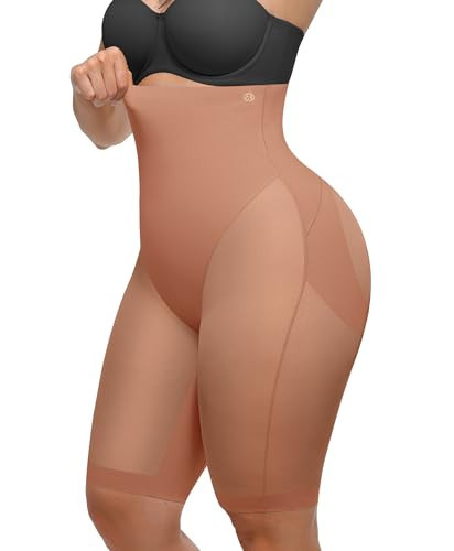 SHAPELLX Butt Lifting Tummy Control Shapewear for Women High Waisted Body Shaper Invisible Panty (Brown Medium) | Amazon (US)