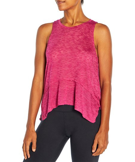 Marika Festival Fuchsia Nora Flounced-Hem Hi-Low Tank - Women | Zulily