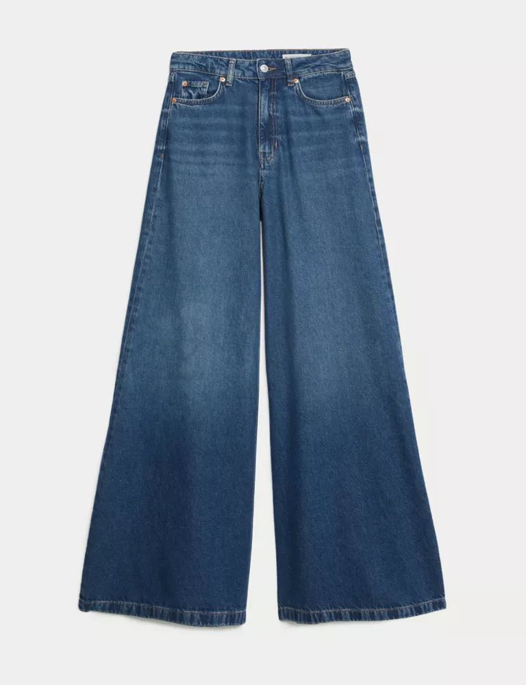 Lyocell™ Blend Wide Palazzo Leg Jeans | Marks & Spencer (UK)