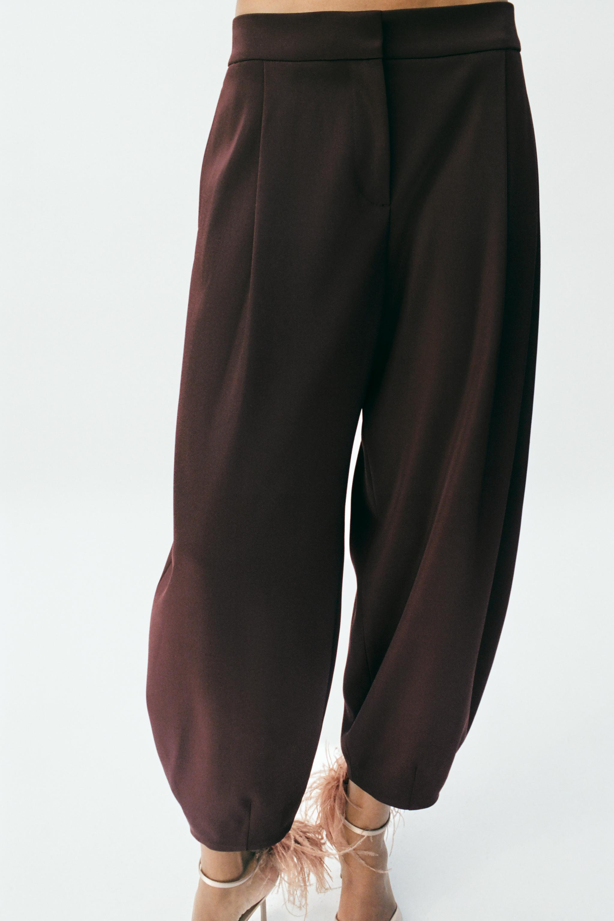SATIN TAPERED PANTS | Zara US