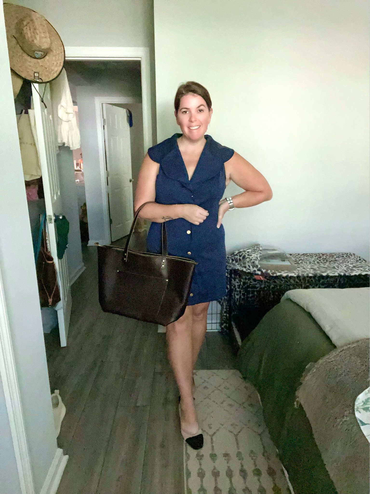 Workwear Week - Day 2! 

This is the cutest dupe dress and it’s only $32.99! The dress runs TTS (I’m in a large) and it comes in 4 color options! 

#LTKstyletip #LTKunder50 #LTKshoecrush