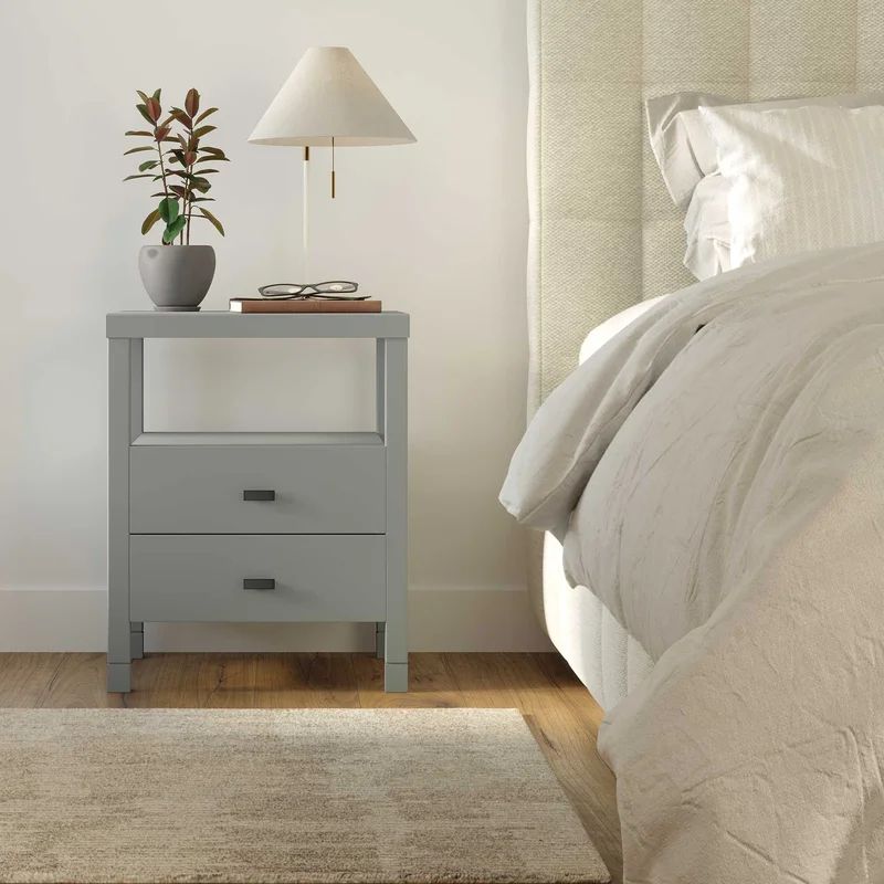 Leflore 22'' Tall 2 - Drawer Nightstand | Wayfair North America