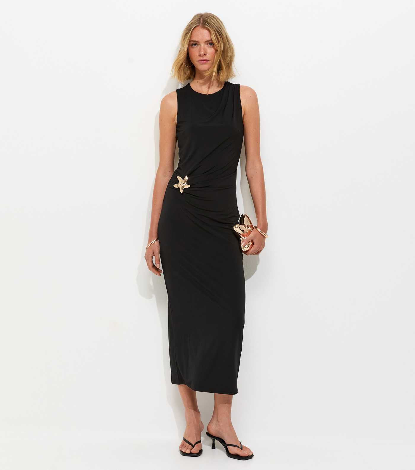 Black Starfish Charm Racerback Midi Dress | New Look | New Look (UK)