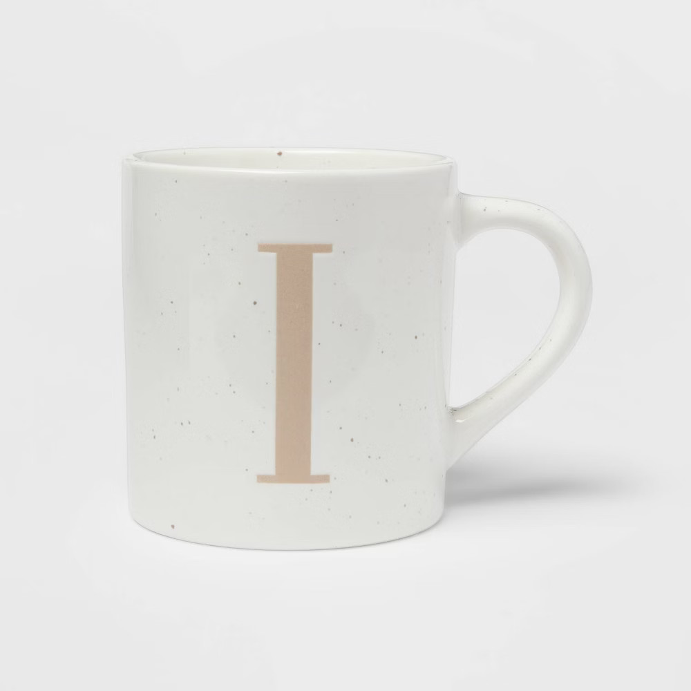16oz Stoneware Monogram Mug I - Threshold | Target