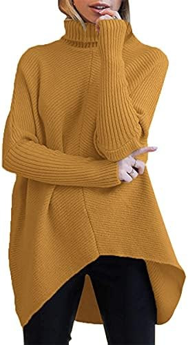 ANRABESS Womens Oversized Turtleneck Batwing Long Sleeve Casual Cozy Baggy Knit Pullover Tunic Sw... | Amazon (US)