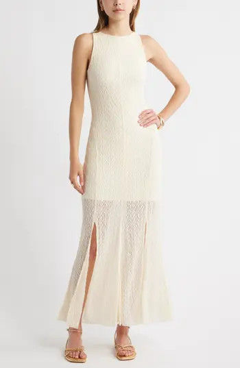Open Edit Sleeveless Lace Maxi Dress in Ivory Dove at Nordstrom Rack, Size Xx-Small | Nordstrom Rack