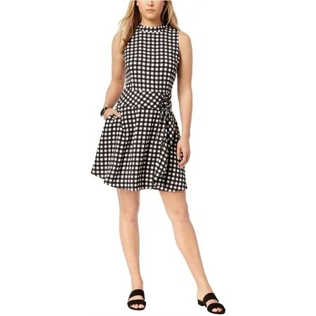 bar III Womens Lace-Up Mini Dress, black, Medium | Walmart (US)
