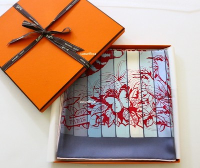 ~3 DAYS SALE~NWOT AUTH. Hermes Scarf "Jungle Love Rainbow" Robert Dallet 90CM  | eBay | eBay US