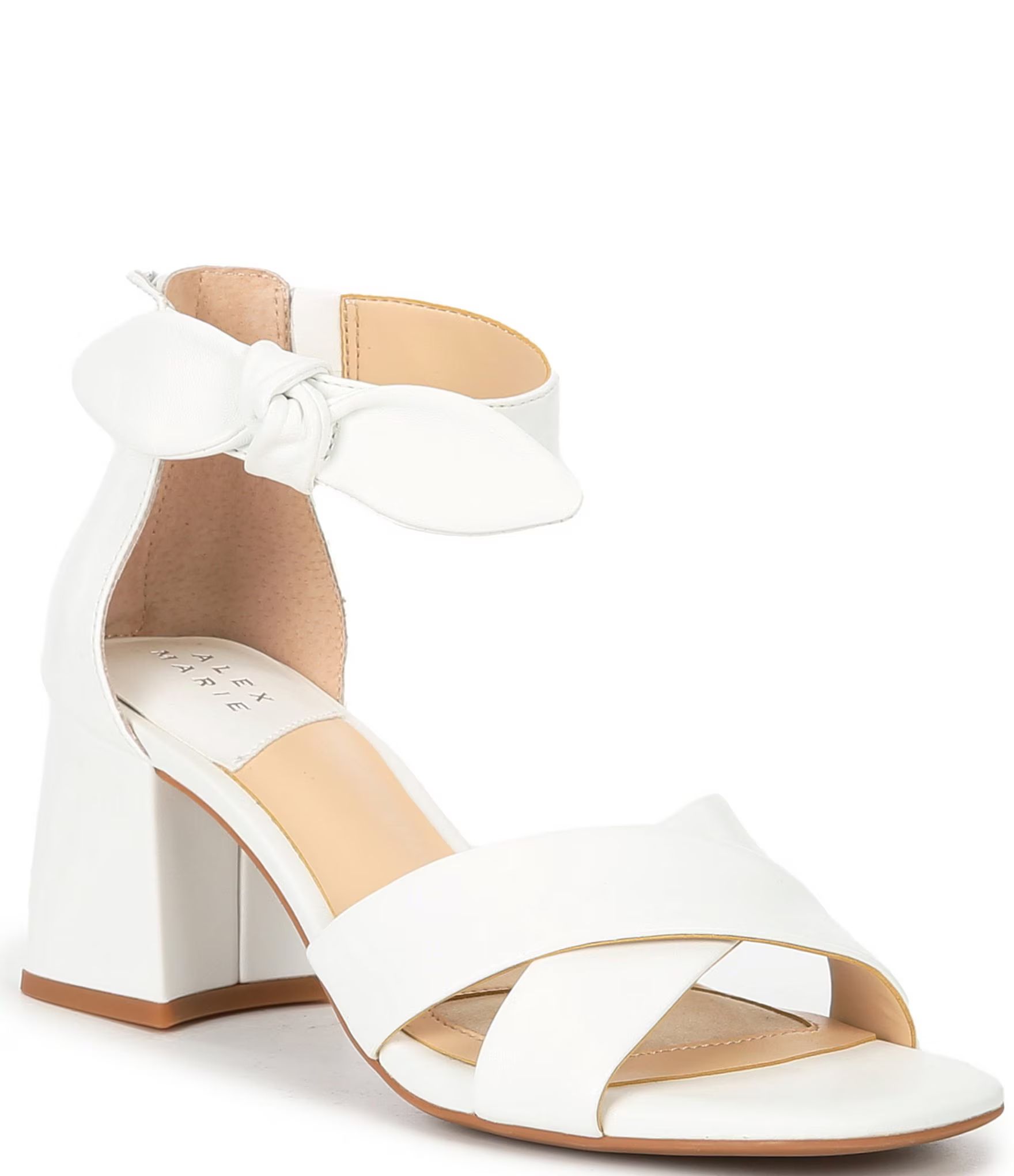 Alex Marie Adeline Leather Bow Block Heel Sandals | Dillard's | Dillard's