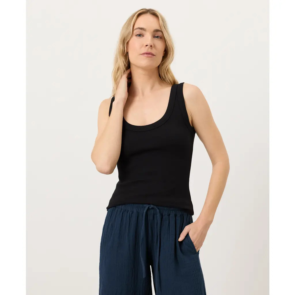 Pact Perfect Rib Scoop Neck Tank Made With Organic Cotton in Black at Nordstrom, Size Medium | Nordstrom