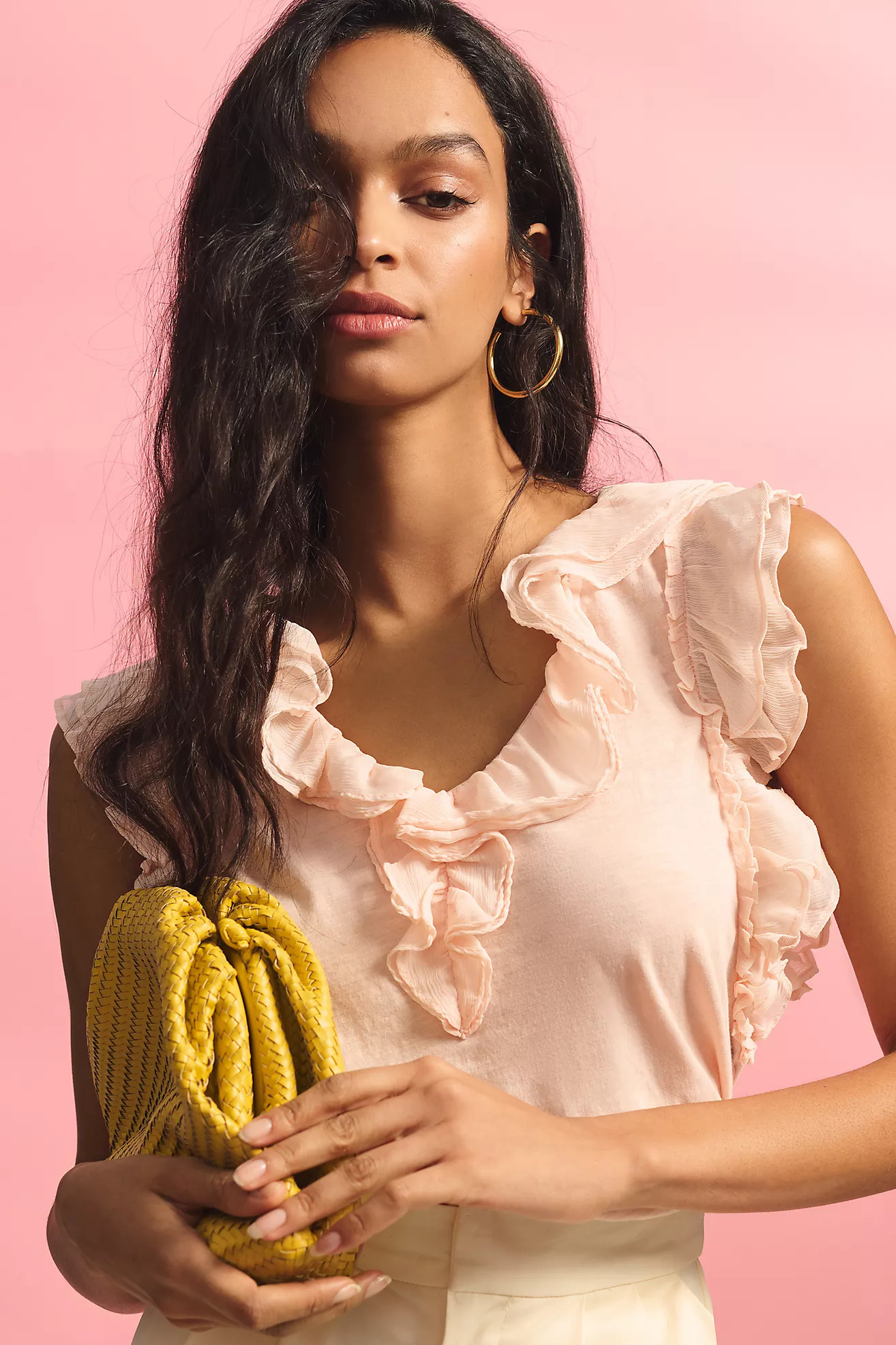 By Anthropologie Ruffled V-Neck Blouse | Anthropologie (US)