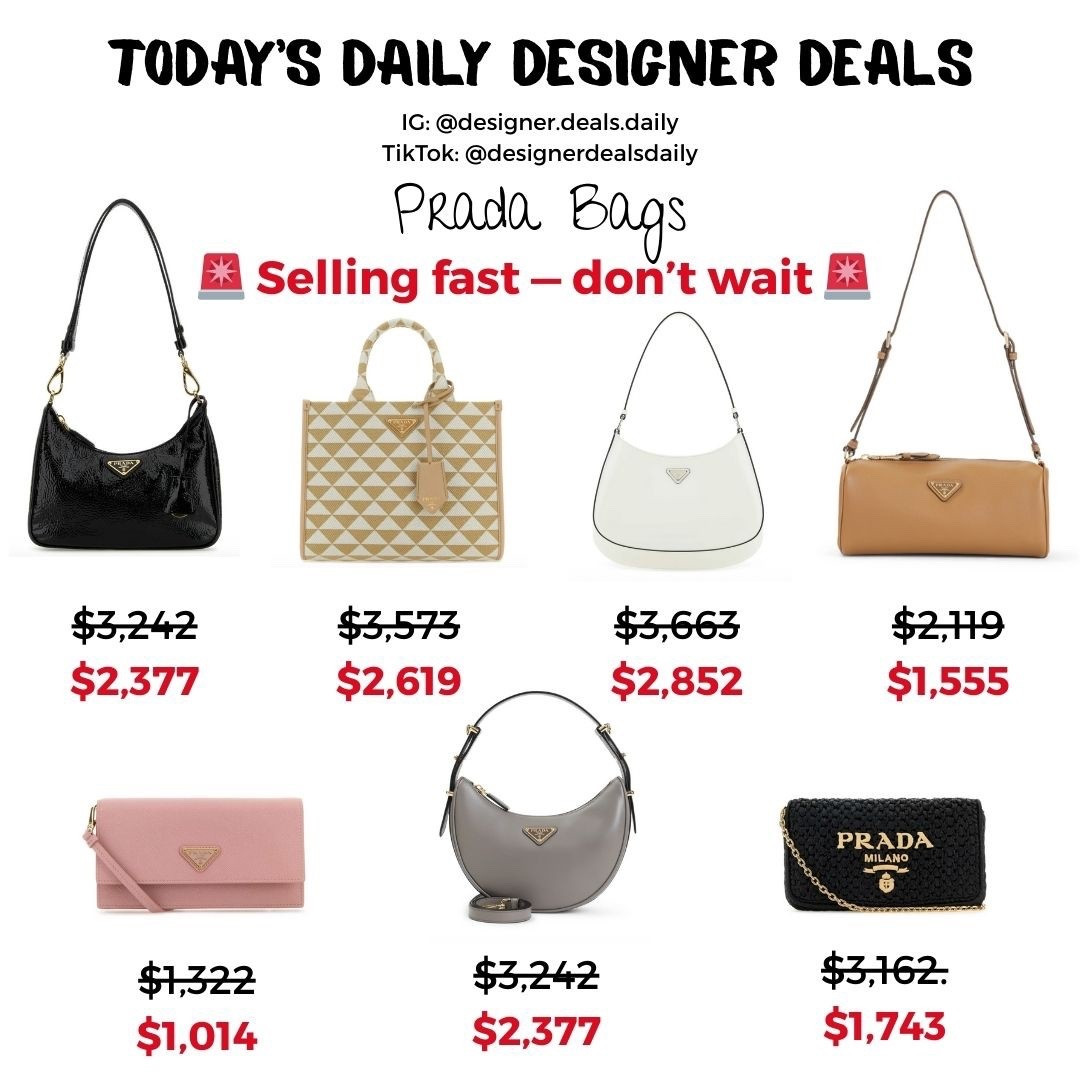 PRADA SALE!! Prada bag sale!! Today’s designer deals feature discounted Prada bags! This designer sale on designer bags won’t last! Gorgeous summer bags on sale! 

#LTKItBag #LTKSaleAlert #LTKSeasonal