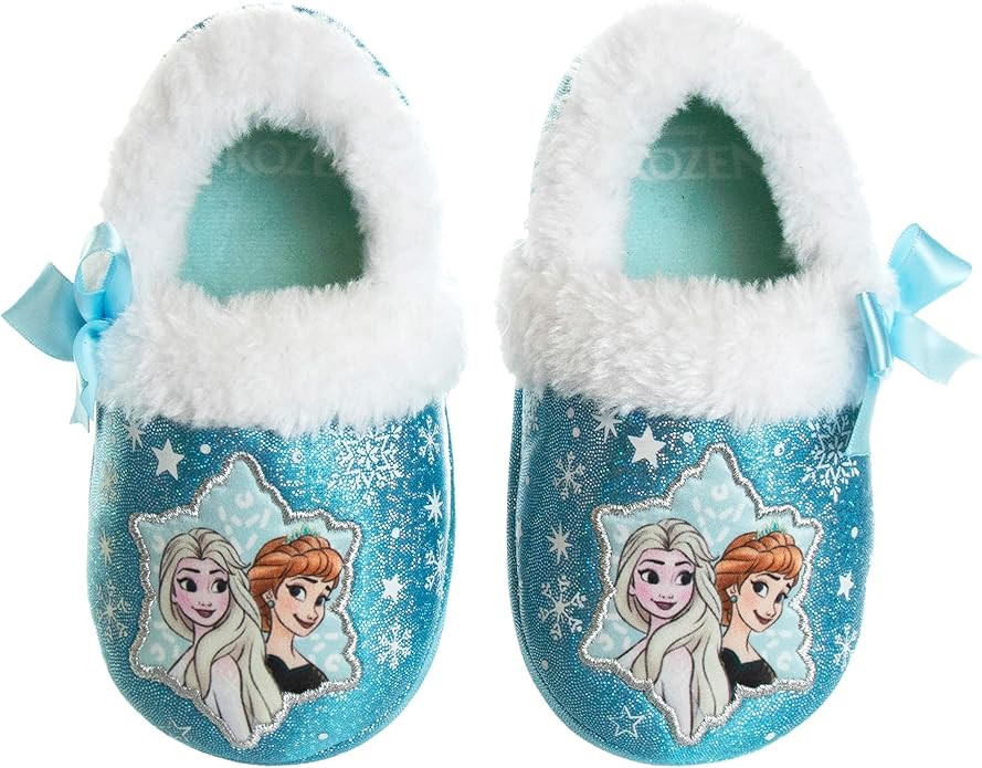 Disney Frozen Elsa and Anna Girls Slippers - Plush Non-Slip Comfy Fluffy Lightweight Warm Comfort... | Amazon (US)