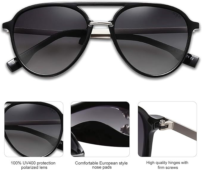 SOJOS Oversized Polarized Sunglasses for Women Men Large Frame Aviator Ladies Shades SJ2078 | Amazon (US)