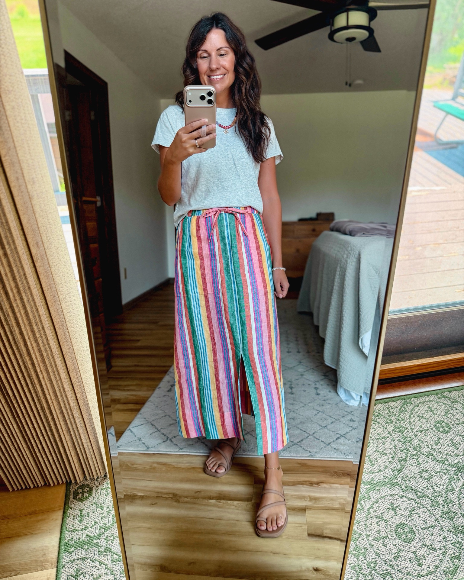 small in my tee shirt and 2 petite in my skirt (also linked similar bc it’s selling out). Ny sandals are size 6.

#LTKPetite #LTKSeasonal #LTKgrwm