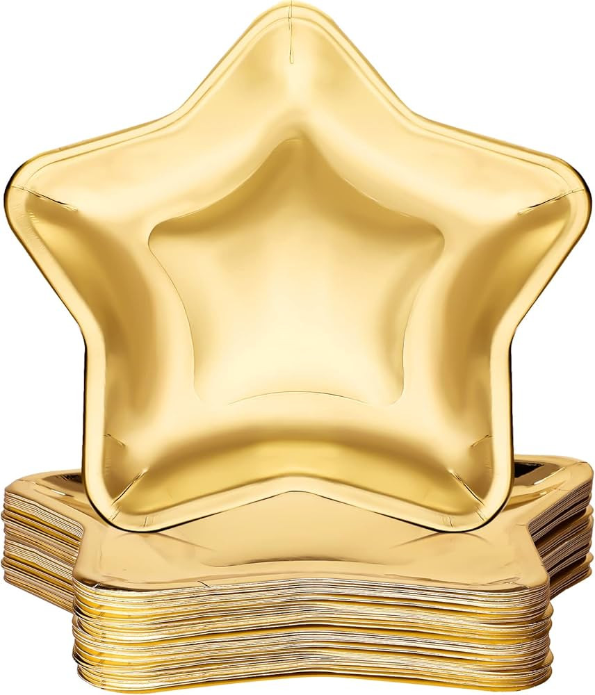 Amazon.com: Vesici 60 Pieces Thick Star Shaped 4th of July Paper Plates Disposable Patriotic Part... | Amazon (US)