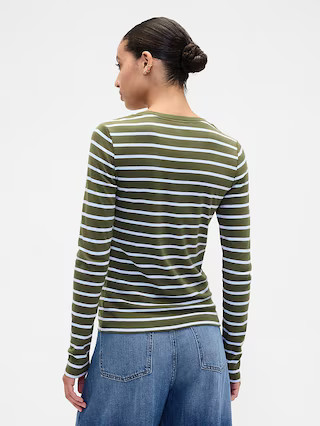 Modern Ribbed Stripe Crewneck T-Shirt | Gap Factory