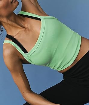 Summer Tank Tops for Women 2024 Scoop Neck Crop Tops Athletic Workout Tops Going Out Ribbed Tank ... | Amazon (US)