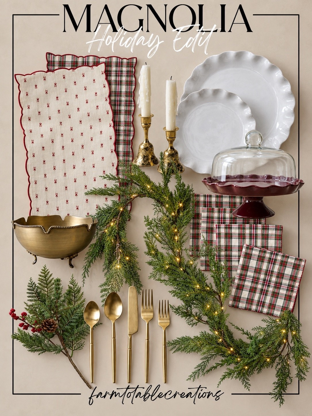 Magnolia Holiday Edit 🎄

The prettiest holiday finds for creating a timeless, collected Christmas table. I love the mix of classic plaid, scalloped details, warm brass, greenery and those beautiful serving pieces—everything feels festive without being overdone. 🤎

#MagnoliaHome #ChristmasDecor #HolidayDecor #ChristmasTable #HolidayTable #ChristmasTablescape #ChristmasHosting #ChristmasKitchen #HolidayHosting #ChristmasEntertaining #ChristmasHomeDecor #PlaidDecor #ChristmasGreenery #HolidayTableware #MagnoliaMarket

#LTKSaleAlert #LTKHome #LTKSeasonal