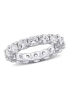 Belk & Co. Lab Created Created White Sapphire Eternity Ring in Sterling Silver | Belk