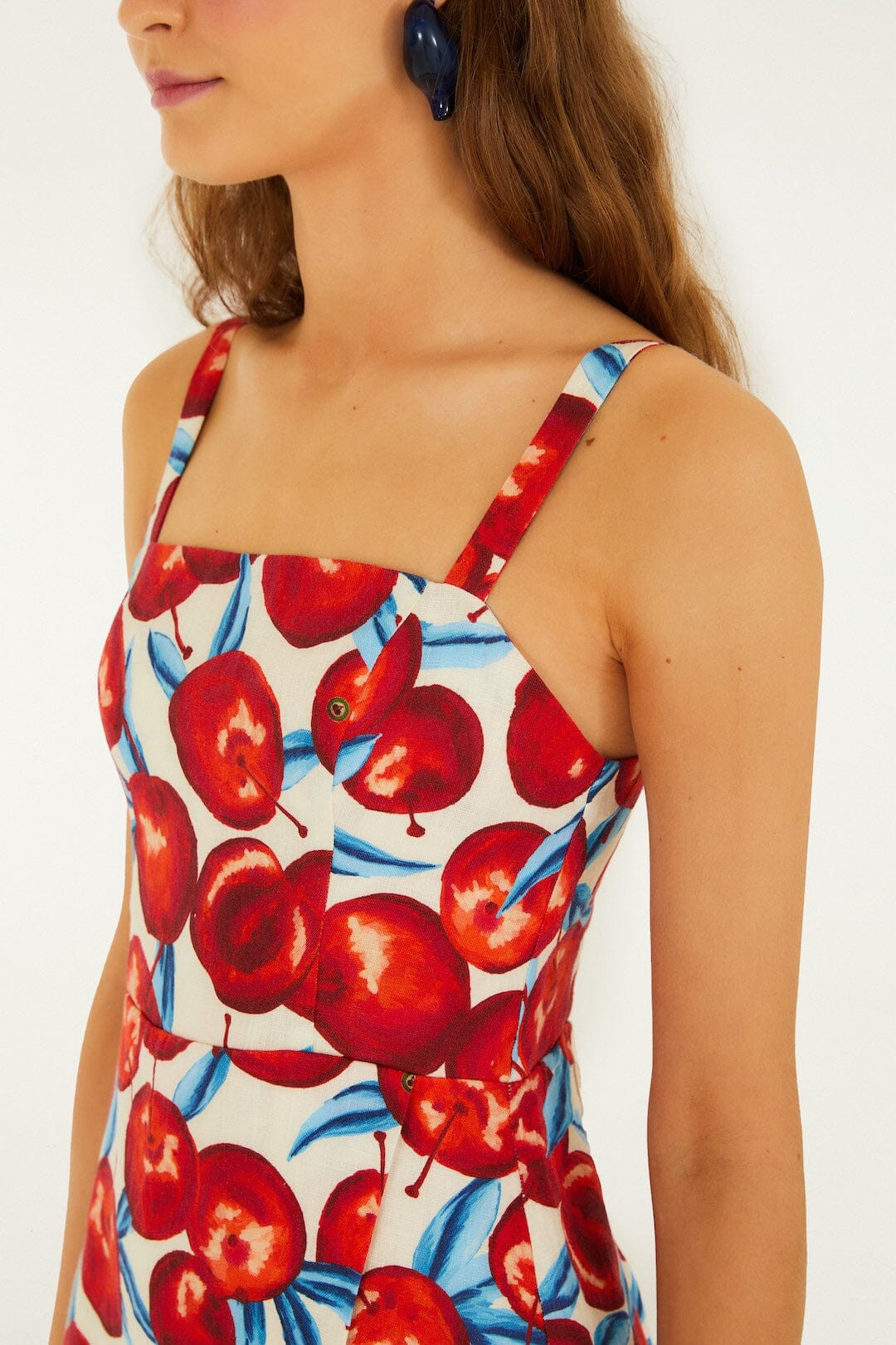 Cherry Blossom Sleeveless Euroflax Premium Linen Mini Dress | FARM Rio | FarmRio (US)