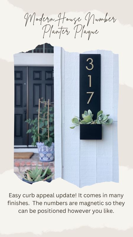 One of the easiest ways to add instant curb appeal is to update your house numbers!  This planter house number plaque comes in many different finishes and the numbers are magnetic so the personalization options are endless!  The quality is fantastic.  Cannot wait to hang mine up at the cabin 🤎  I think it would also be a fantastic house warming gift! 



#LTKSpringSale #LTKhome #LTKSeasonal