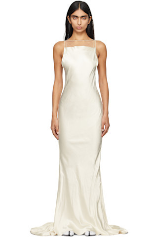 Off-White Hammered Satin Maxi Dress | SSENSE