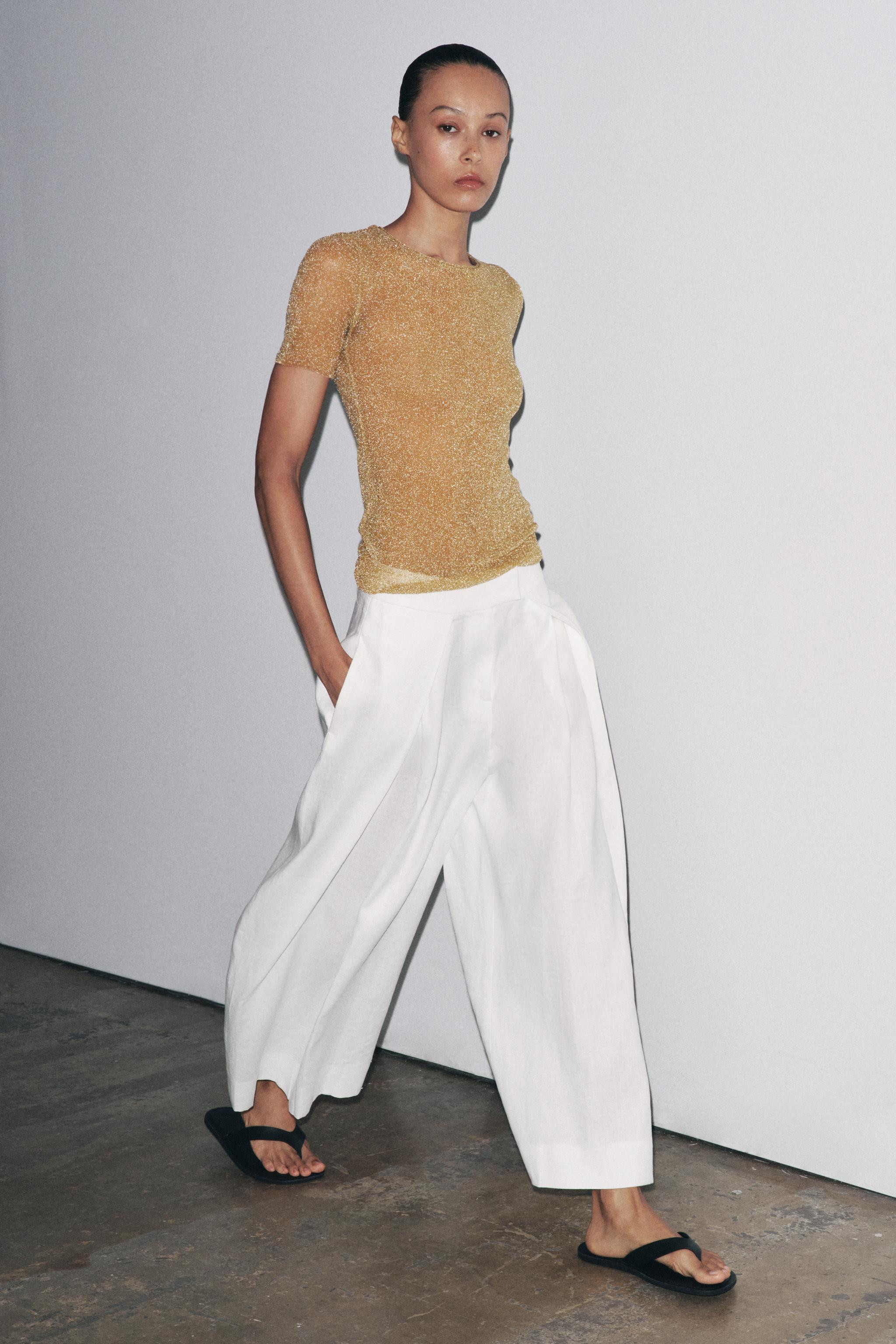 METALLIC SHORT SLEEVE T-SHIRT | Zara US