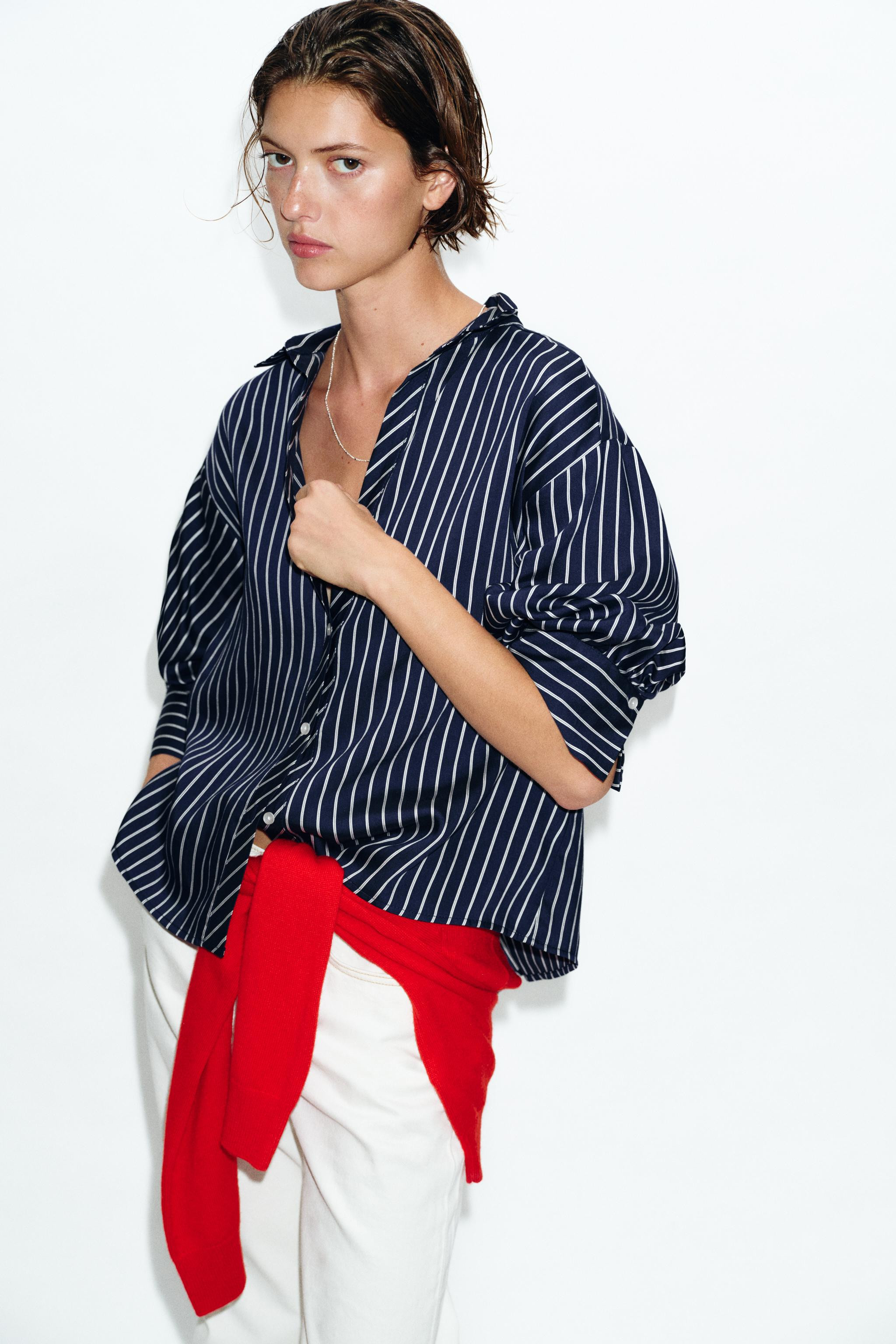 STRIPED PUFF SLEEVE SHIRT | Zara UK
