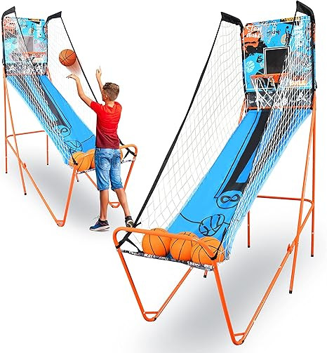 SereneLife Single Hoop Basketball Shootout Indoor Home Arcade Room Game with Electronic LED Digit... | Amazon (US)