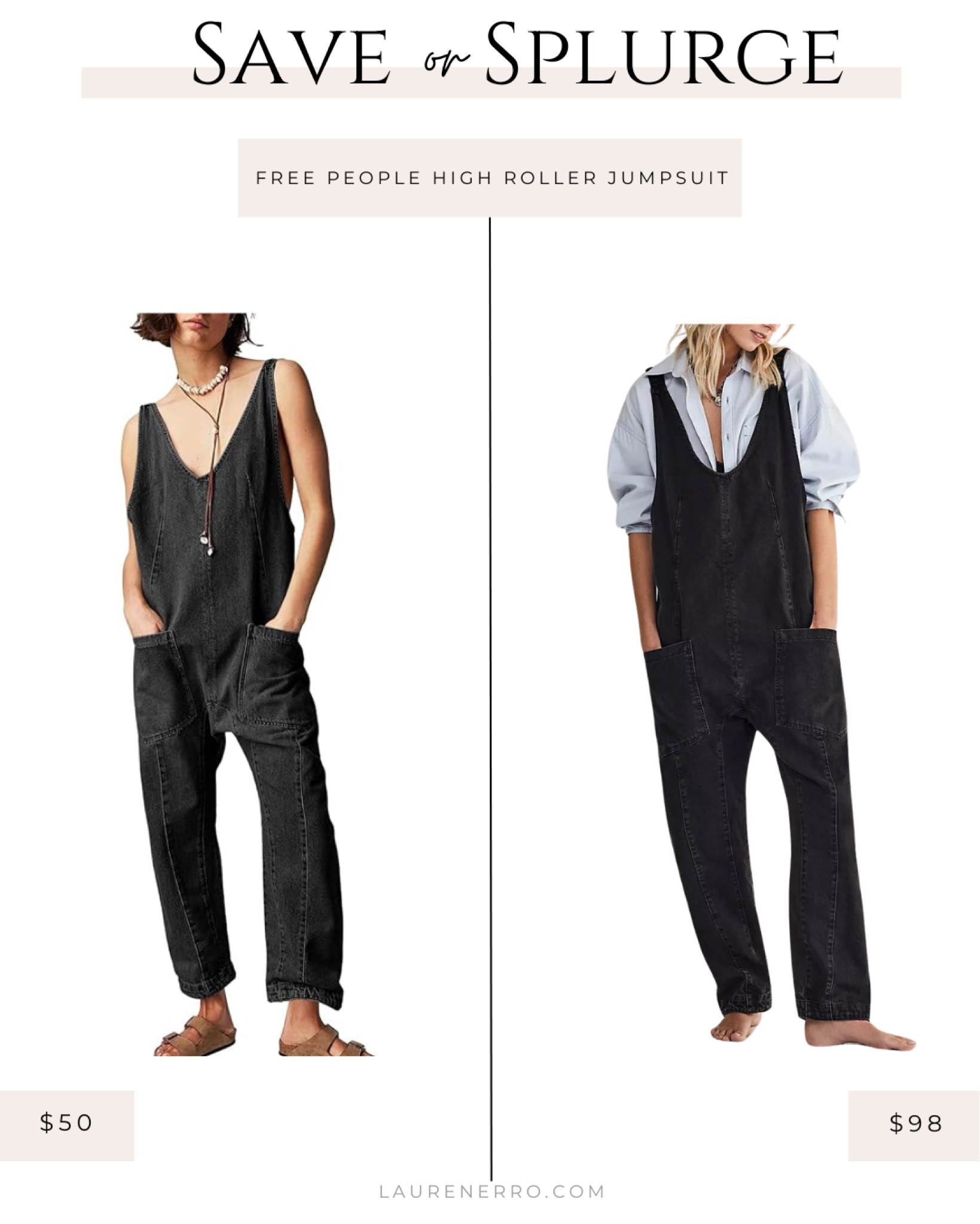 Spurge or save on this high roller jumpsuit lookalike on Amazon!
.
.
.
Free people dupe, free people alternative, jumper, jumpsuit, romper, denimm

#LTKStyleTip #LTKFindsUnder50 #LTKMidsize