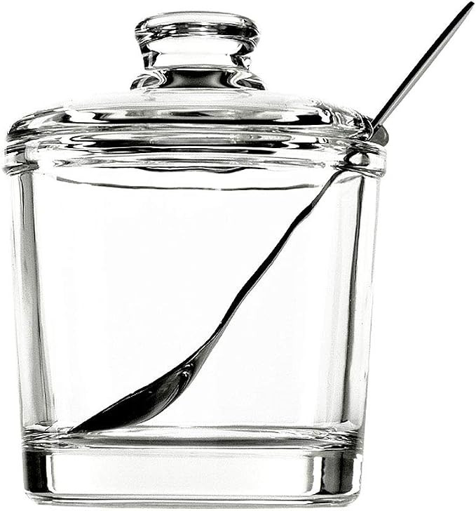 Vencer Sugar Bowl Clear Glass With Lid and Stainless Steel Sugar Serving Spoon, 6.3 Ounces (180 M... | Amazon (US)