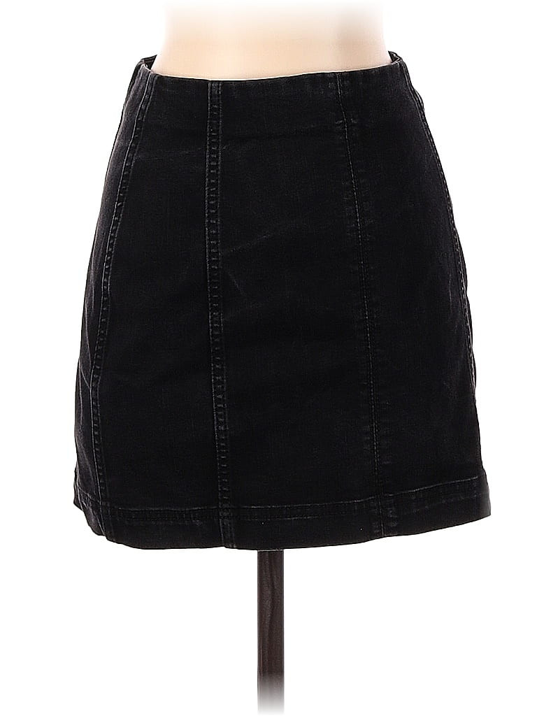 Wild Fable Denim Skirt: Black Solid Bottoms - Size 4 | ThredUp