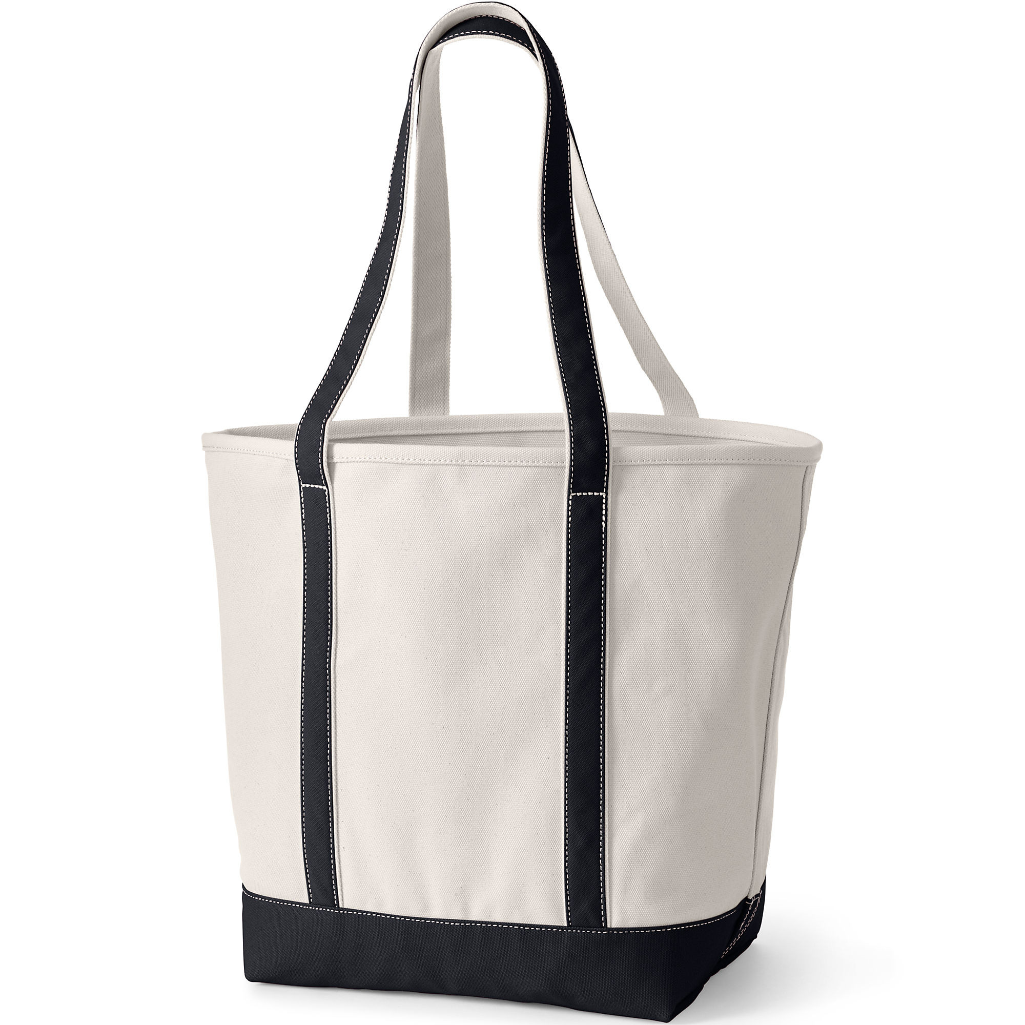 Large Natural 5 Pocket Open Top Long Handle Canvas Tote Bag | Lands' End (US)