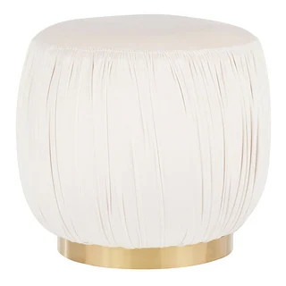 Silver Orchid Ralph Velvet & Gold Contemporary Metal Ottoman - Powder Blue | Bed Bath & Beyond